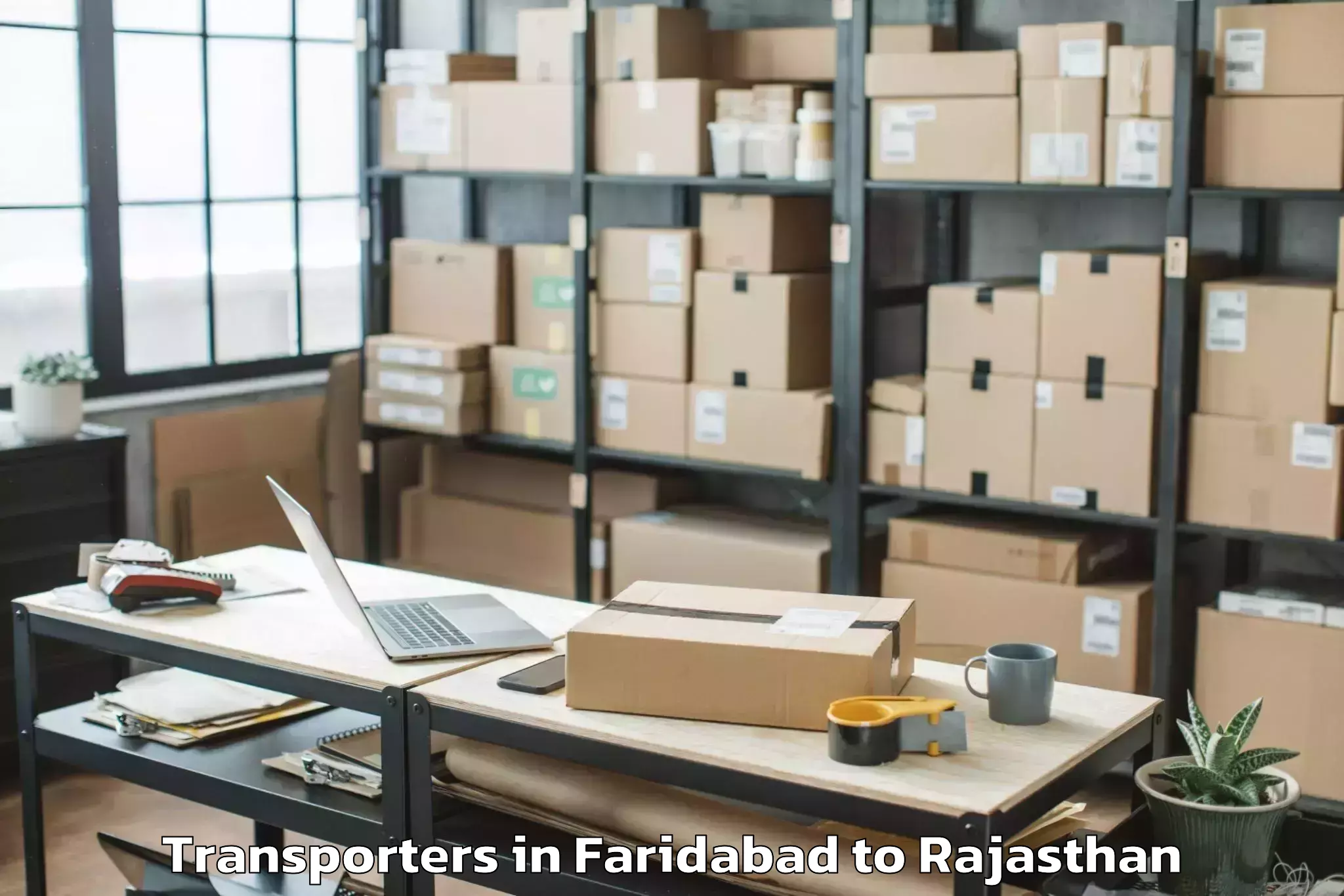 Book Faridabad to Ladnun Transporters Online